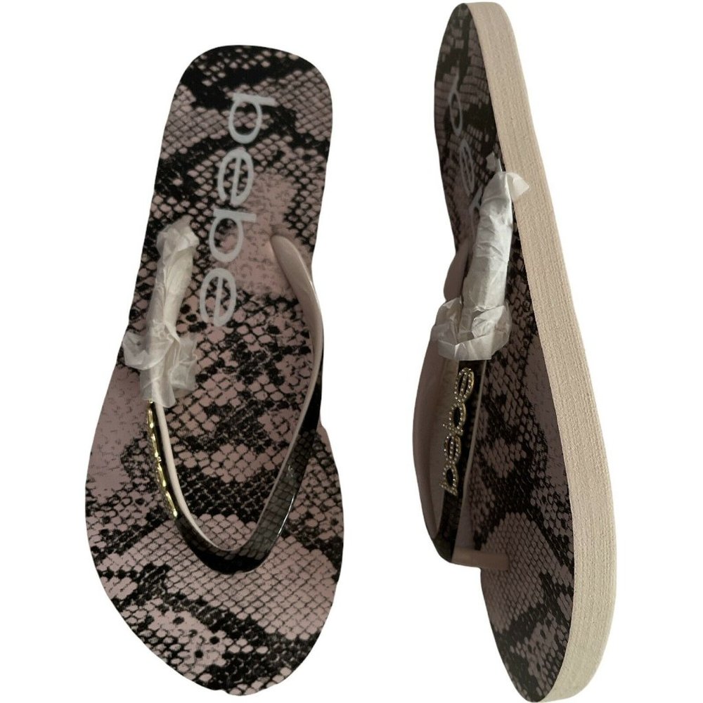 🌹NWT Women’s Sandals BEBE THALIA Animal Print In Black Size 8 - Picture 6 of 11
